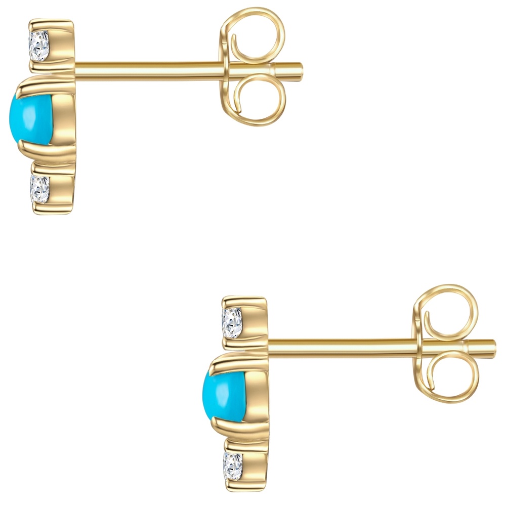 Glanzstücke München Puces d'oreilles en argent Losange Argent sterling Oxyde de zirconium (CZ) en Or  Boucles d'oreilles