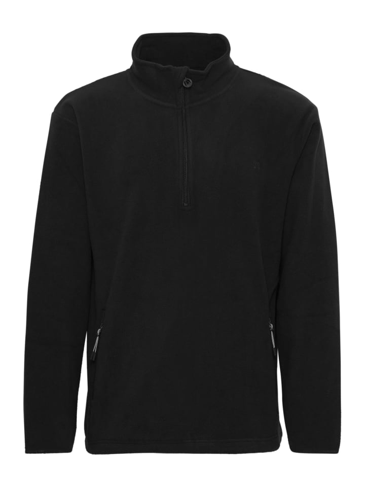 North Bend Troyer NBCotas M 233866MMM Atmungsaktiver Fleecepullover mit Troyer Kragen in Schwarz günstig kaufen