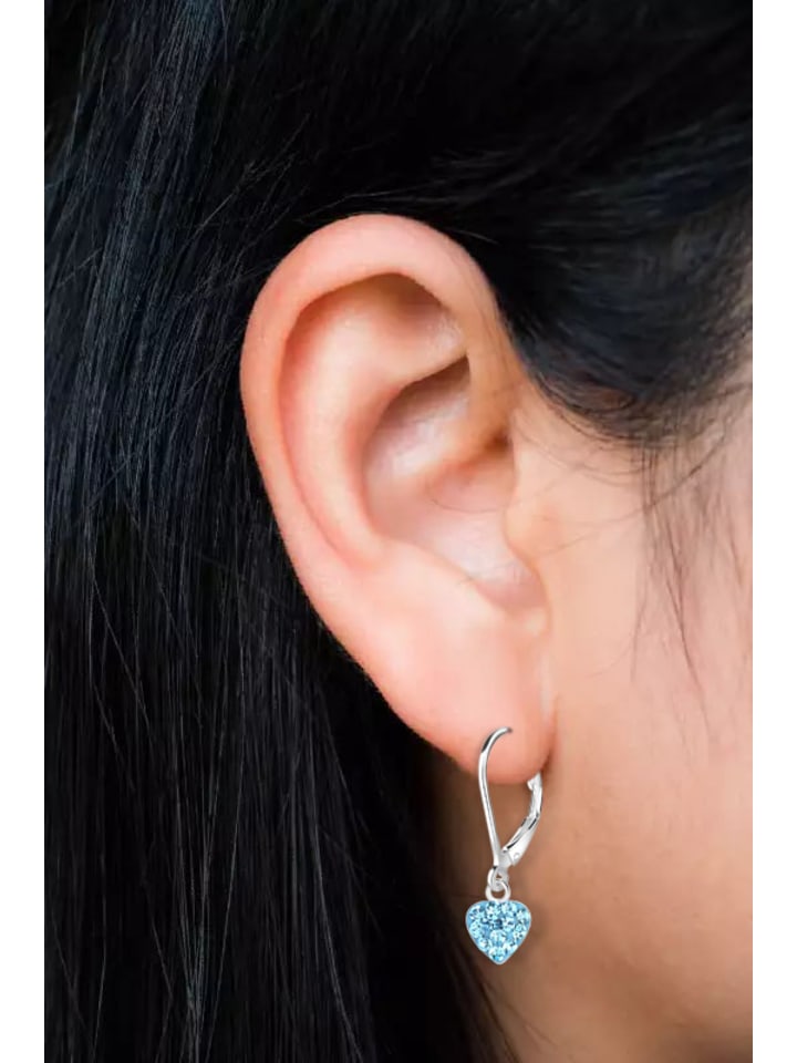 schmuck23 Ohrringe 925 Silber Herz in Blau günstig kaufen onesize