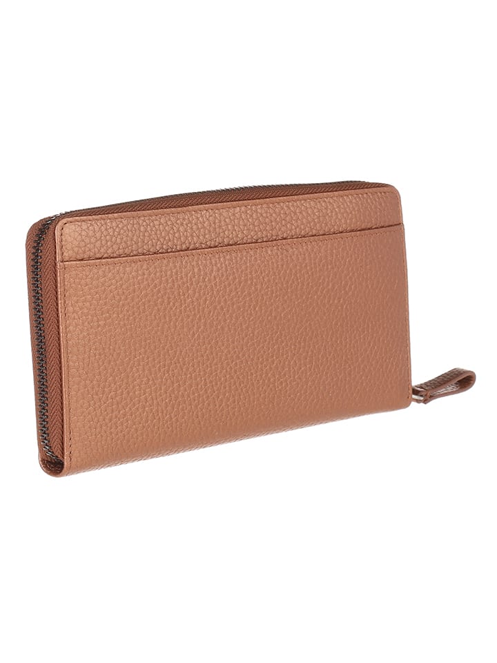 Braun Büffel Leder-Geldbörse in Hellbraun - (B)19 x (H)10 x (T)2 cm günstig kaufen onesize