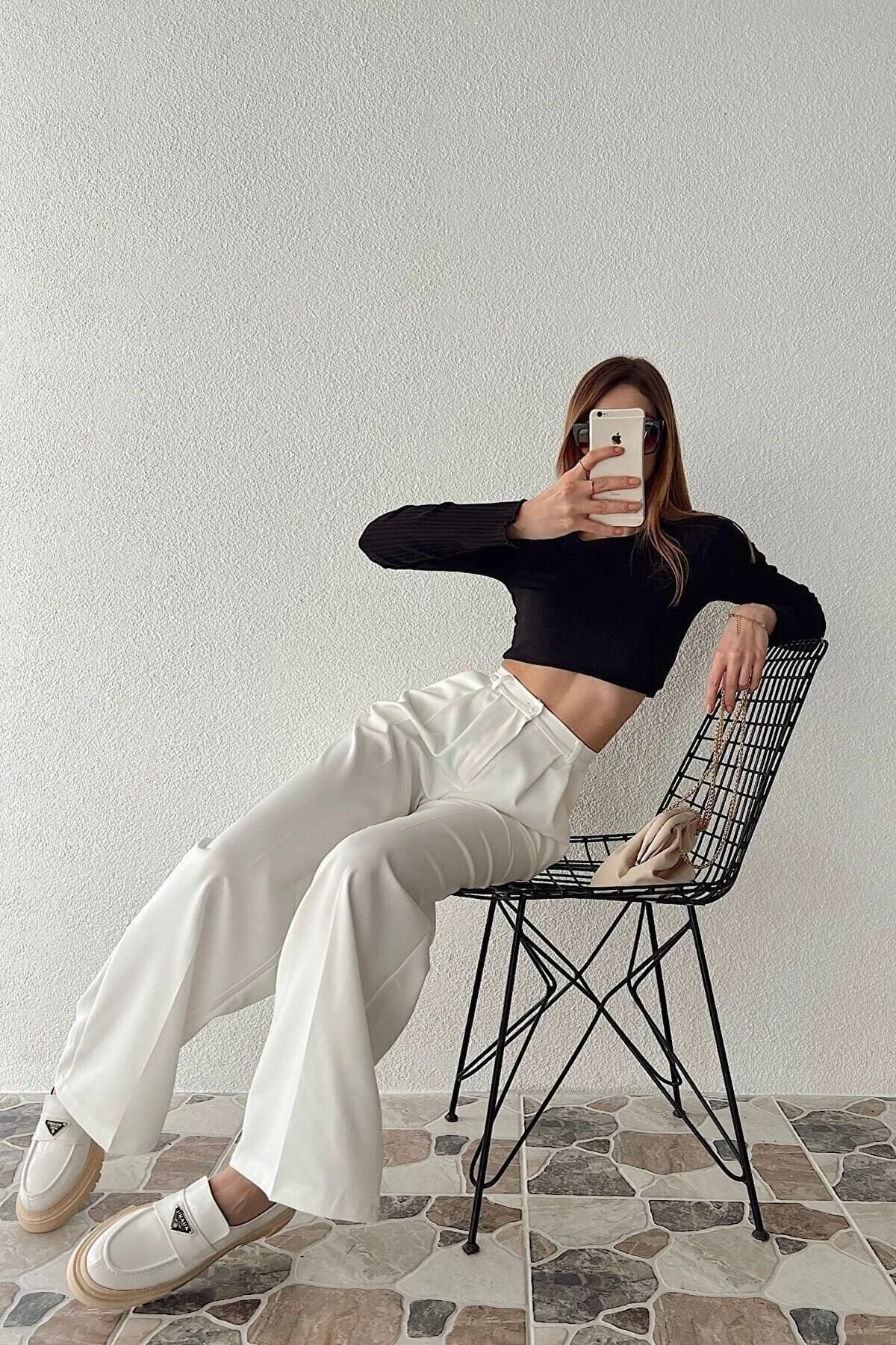Chiklet  Palazzo-Hose mit weitem Bein und hoher Taille