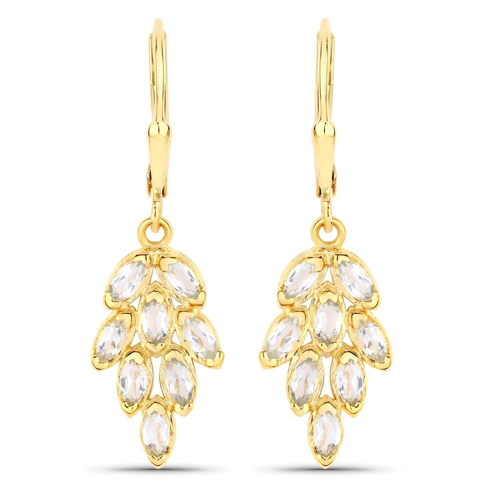 Rafaela Donata Boucles doreilles Argent sterling Topaz bleu en Or jaune Bijoux