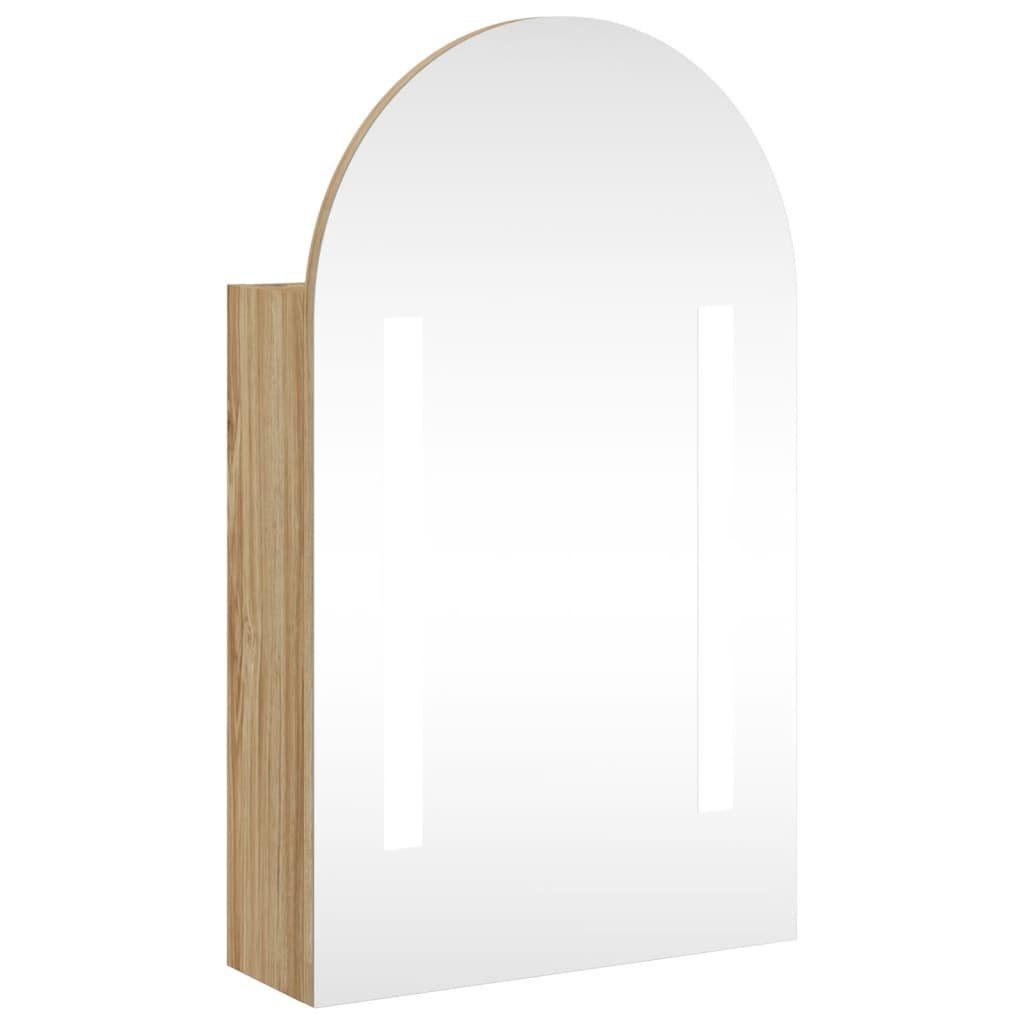 vidaXL Badezimmerspiegelschrank Spiegelschrank mit LED-Beleuchtung Gewölbt Eichenoptik (1-St)