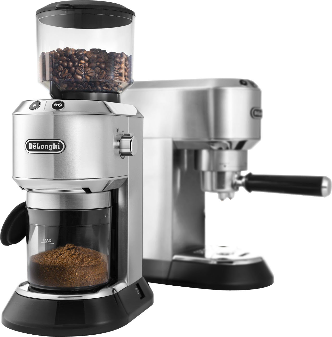De'Longhi Siebträgermaschine ECKG6821.M, inkl. Kaffeemühle, Tamper, Abschlagbox+ Kännchen