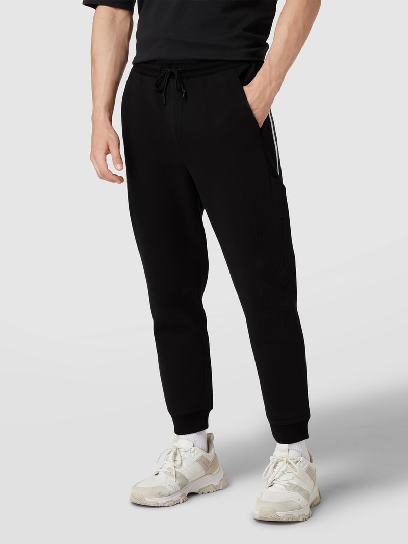 Sweathose mit Logo-Detail Modell 'Hover' in schwarz