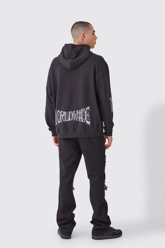 Oversize Hoodie mit Worldwide-Print