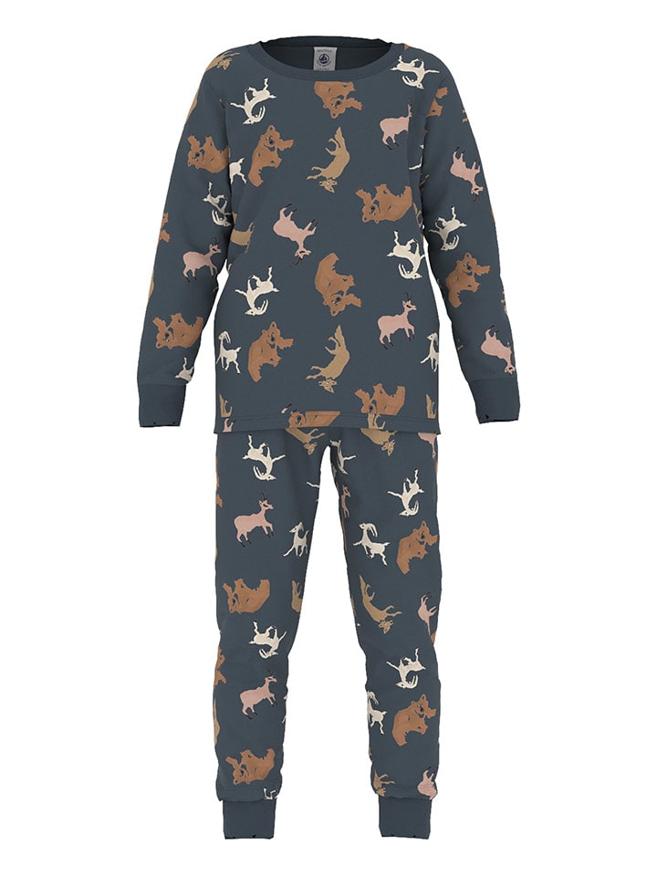 PETIT BATEAU Pyjama in Grau/ Braun günstig kaufen 86