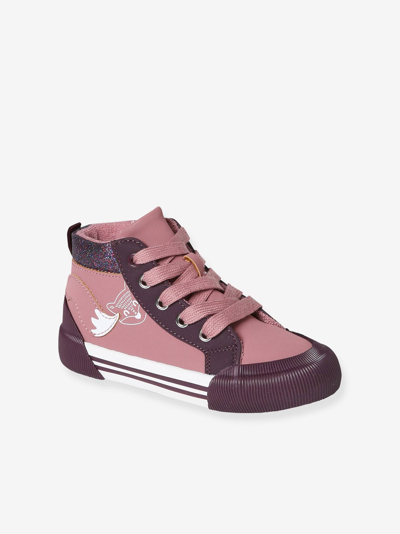 Baskets montantes fille collection maternelle rose