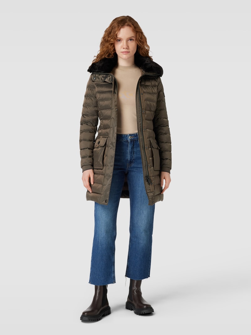 Funktionsjacke mit Kunstfellbesatz Modell 'ABENDSTERN' in taupe
