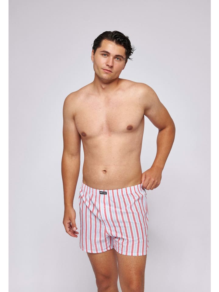 SNOCKS American Woven Boxershorts aus Bio-Baumwolle 3 Stück in Stripe günstig kaufen