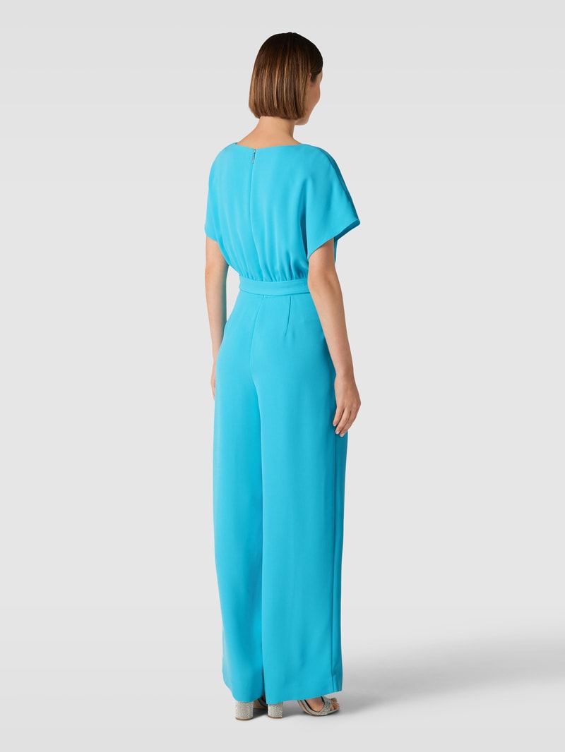 Jumpsuit mit V-Ausschnitt in aqua blau