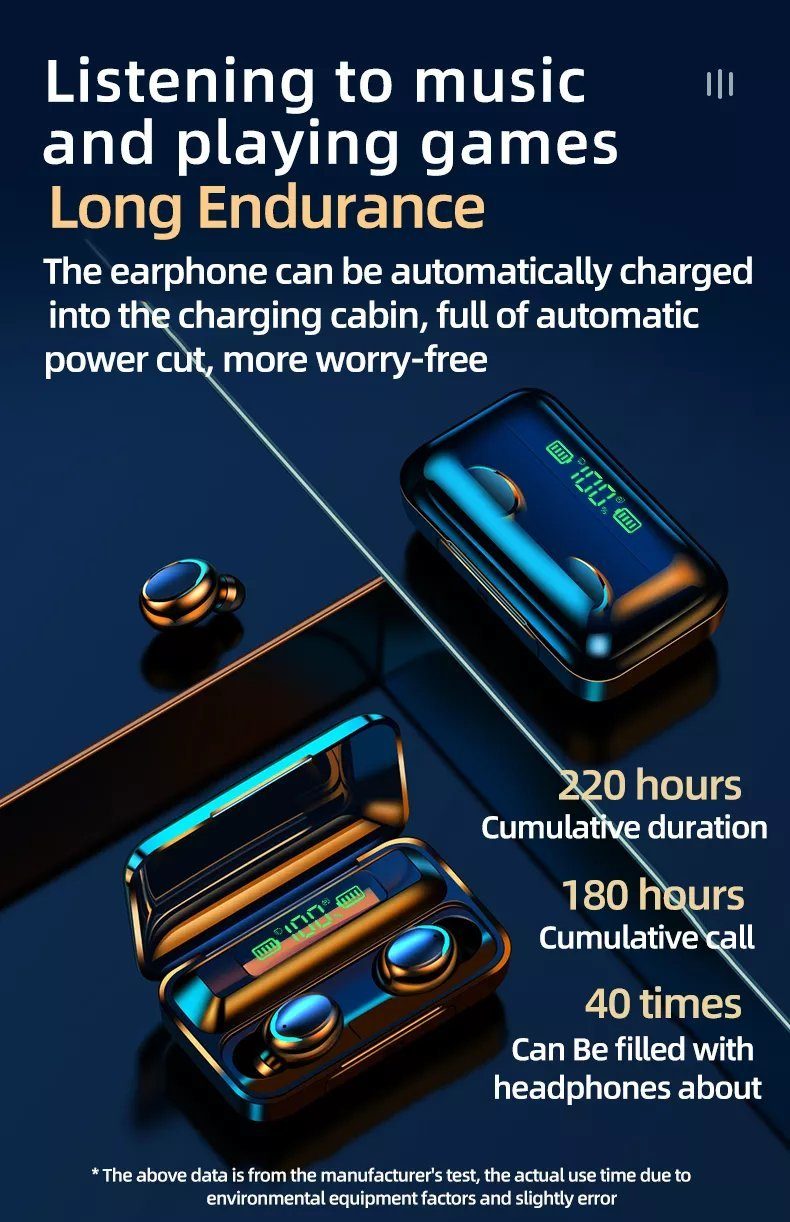 TradeNation Bluetooth Wireless Kopfhörer Earbuds In-Ear Touch Control Bluetooth-Kopfhörer (Siri, Google Assistant, Siri, Alexa, Voice Assistant, Bixby, Bluetooth, Touch Control, Monaurale und Biaurale Nutzung)