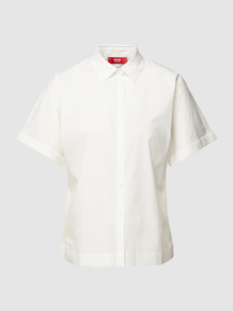 Bluse in unifarbenem Design in offwhite