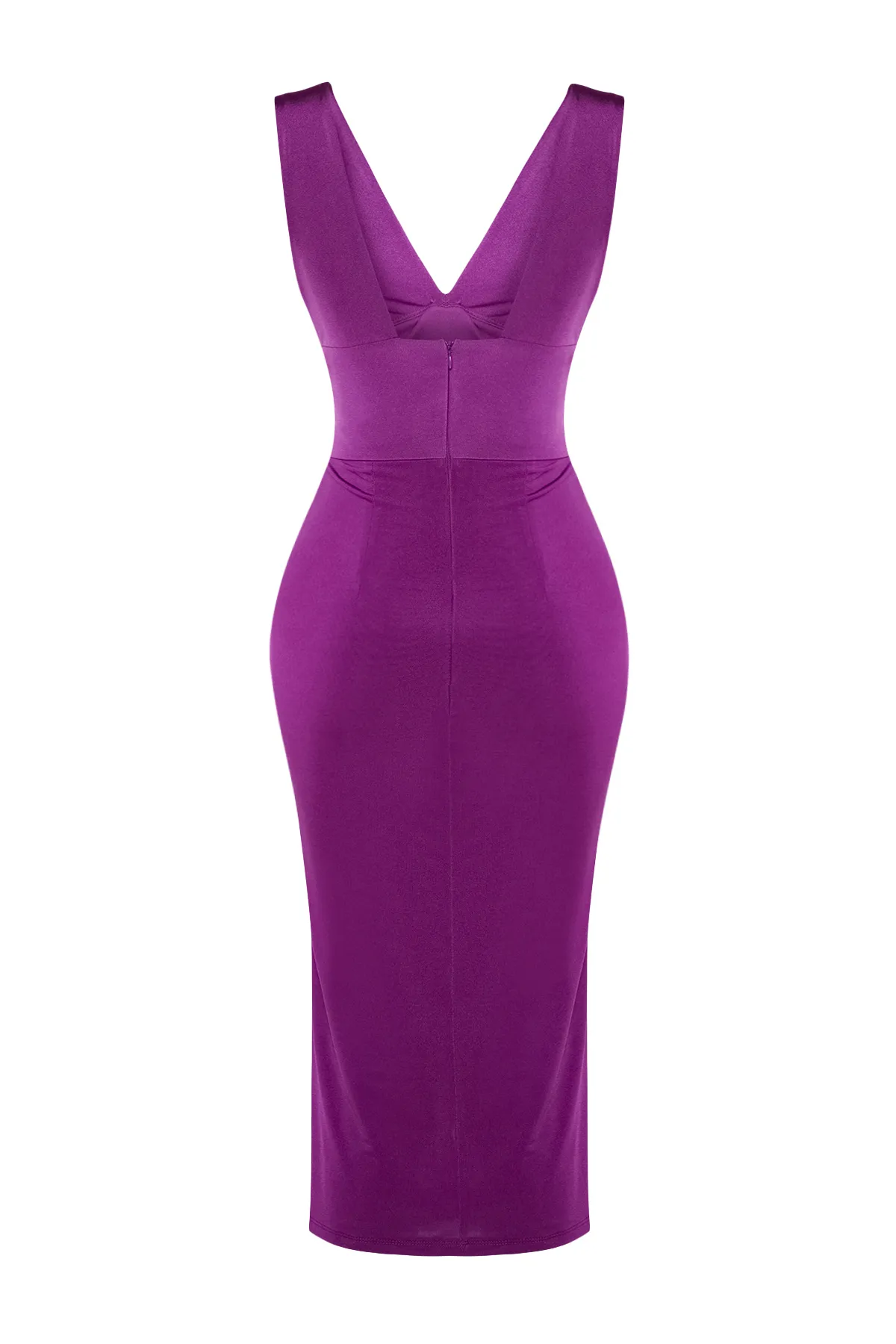 Trendyol Collection  Pflaumenfarbenes Strickkleid TPRSS24EL00003