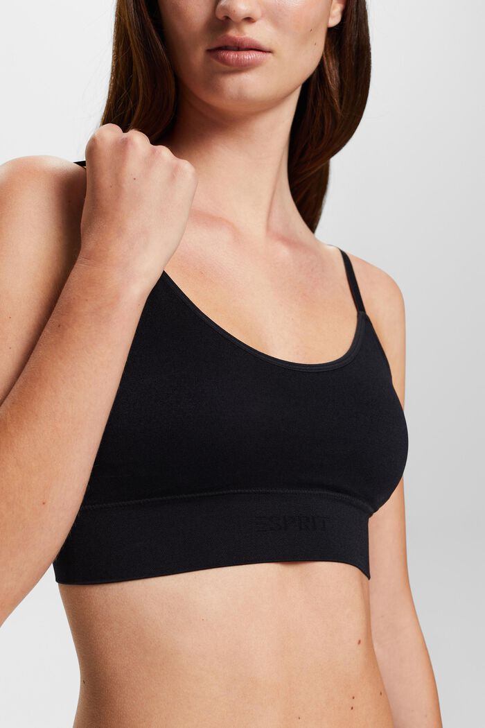 Nahtloses, wattiertes Bustier mit Logo