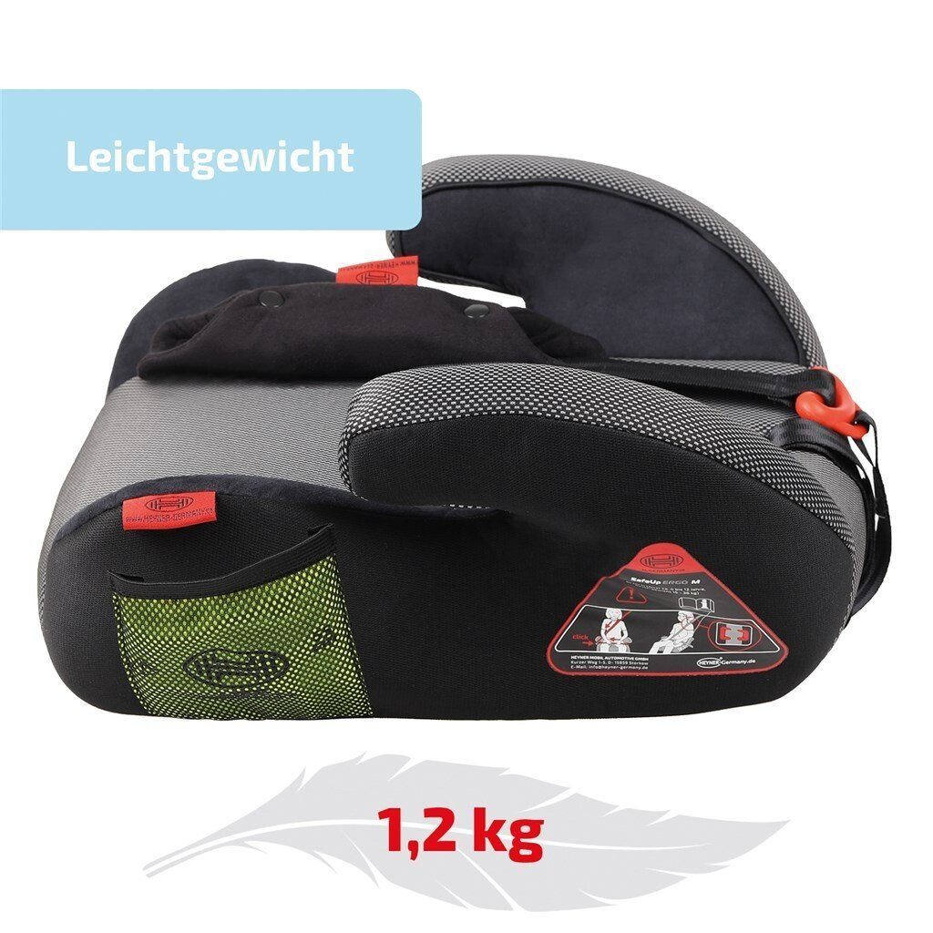 HEYNER Autokindersitz Kindersitzerhöhung Sitzerhöhung mit Gurtführung (15-36kg) schwarz