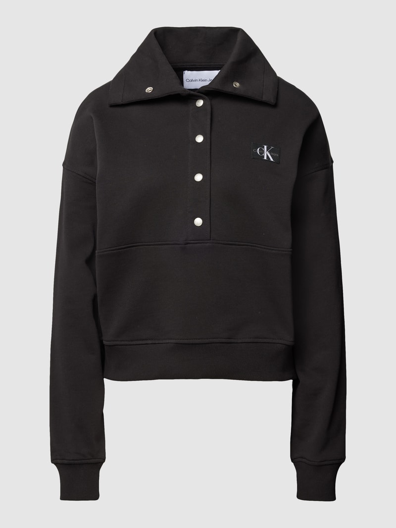 Sweatshirt mit Druckknopfleiste in black