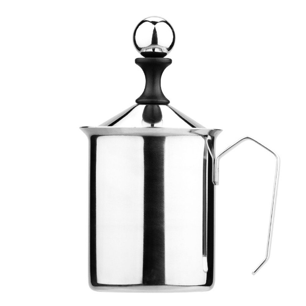 Zimtky Milchaufschäumer Manueller Milchaufschäumer, Milchaufschäumer aus Edelstahl 304,400ml