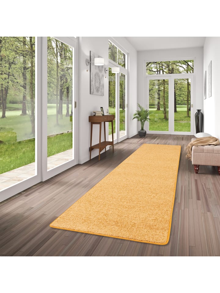 Snapstyle Hochflor Velours Teppich Läufer Mona in Curry Gelb günstig kaufen