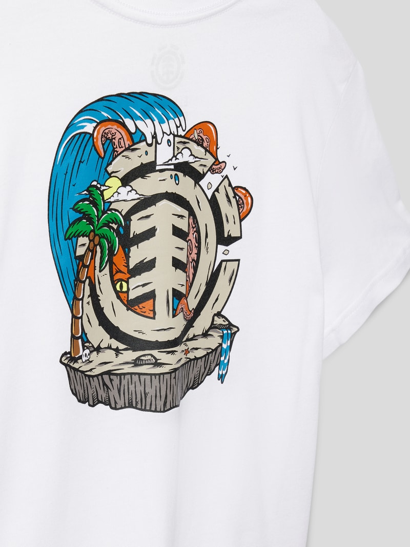 T-Shirt mit Motiv-Print Modell 'ICON ISLAND' in weiß