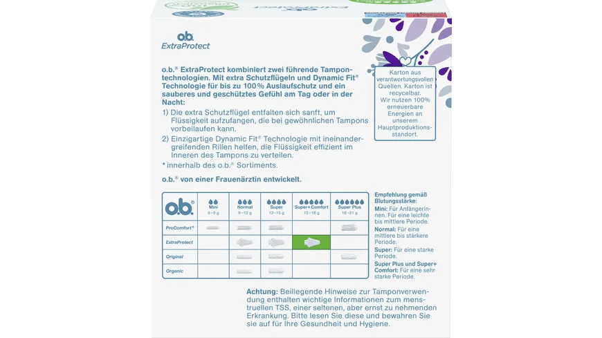 O.B. Tampons Extraprotect Super+ Comfort 36er