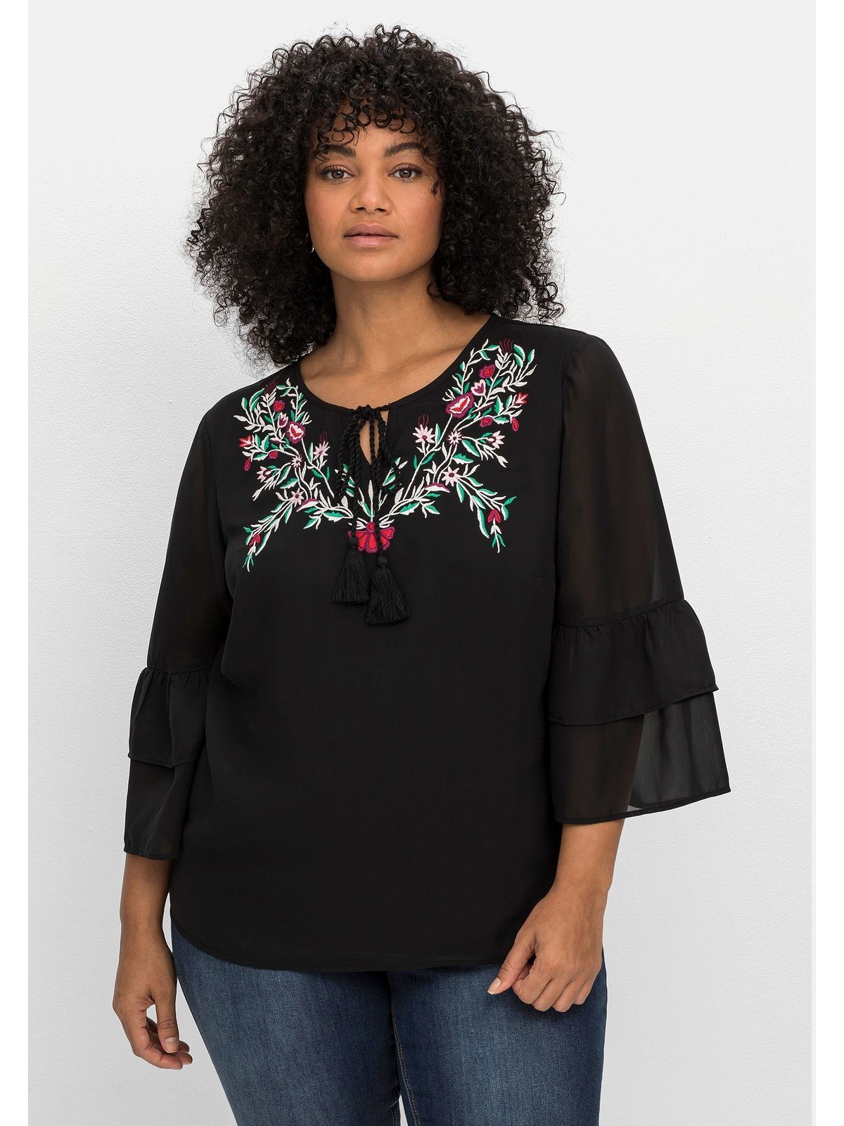 sheego by Joe Browns Tunika Große Größen im Boho-Look, mit floraler Stickerei