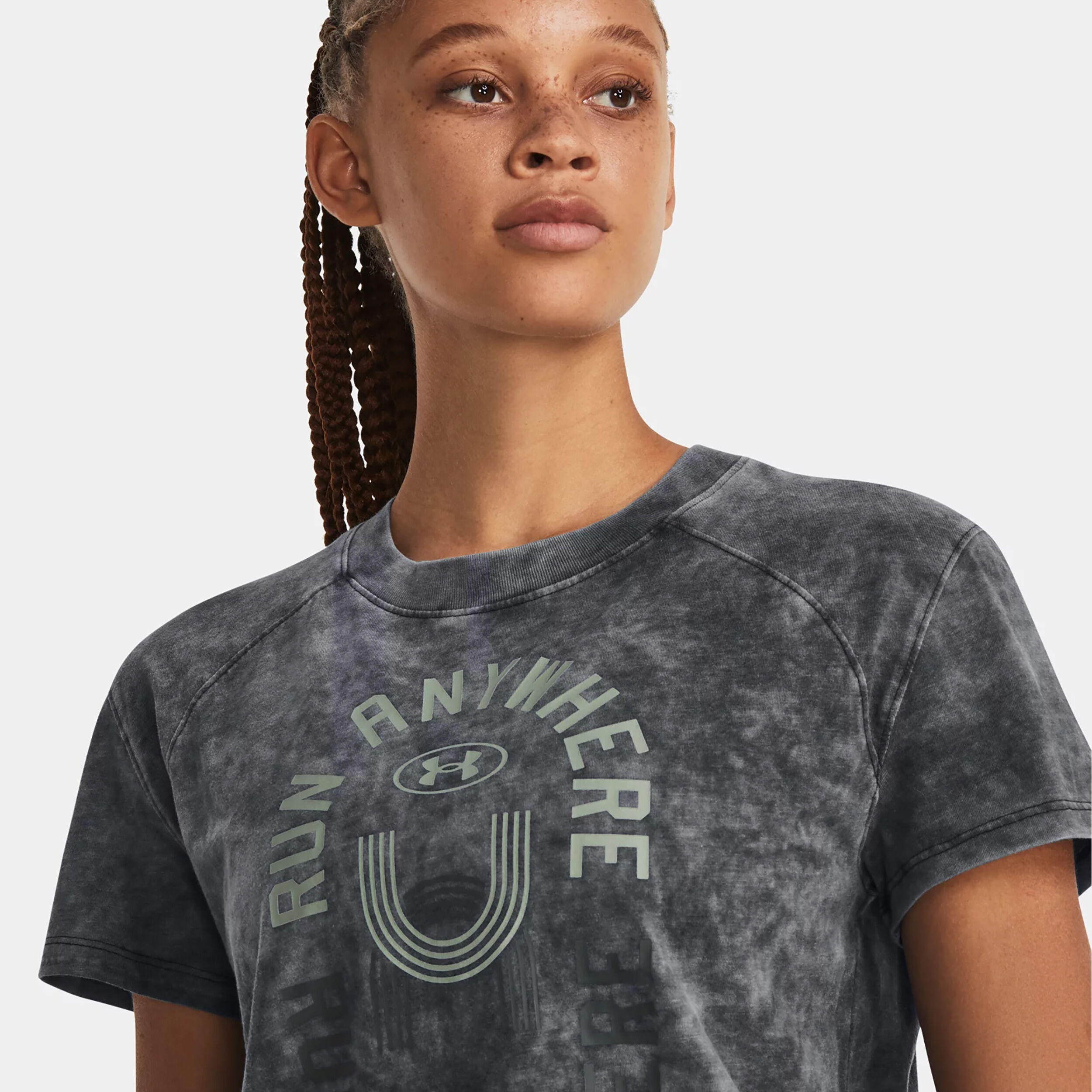 Run Everywhere Graphic Laufshirt Damen - Schwarz