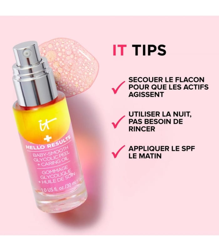 IT COSMETICS-HELLO RESULTS GOMMAGE-Votre gommage glycolique effet peau de bébé pour un usage quotidien