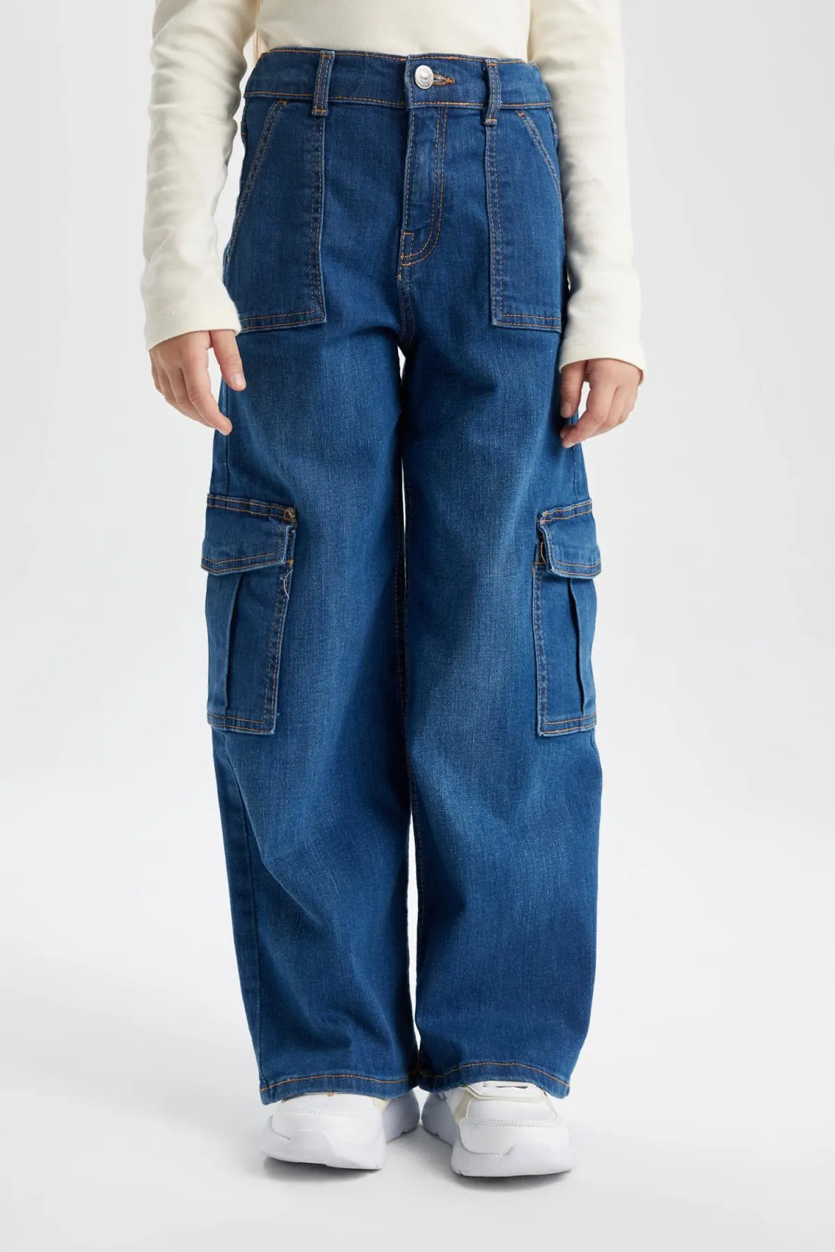 DeFacto  Cargo-Jeanshose mit weitem Bein für Mädchen