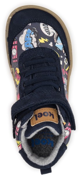 Koel bare ~ Devin MidCut Sneaker Wollfleece ~ Blue Cartoon