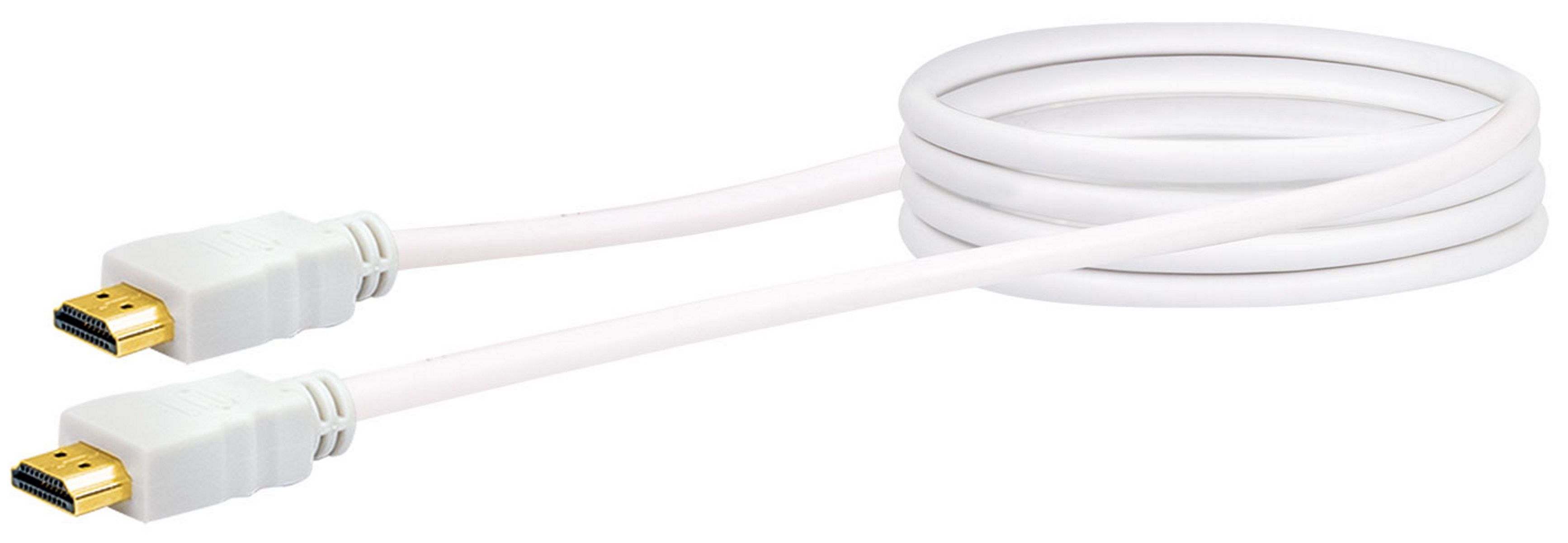 Schwaiger HDM0150 1,5 Meter weißes High Speed HDMI-Kabel mit Ethernet