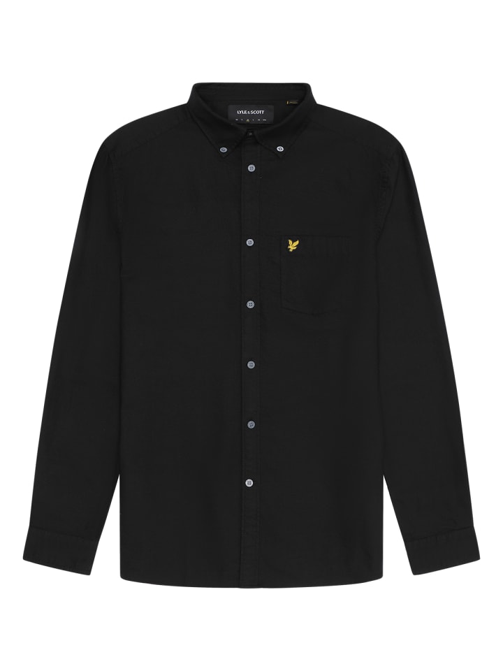Lyle & Scott Langarmhemd in Schwarz günstig kaufen