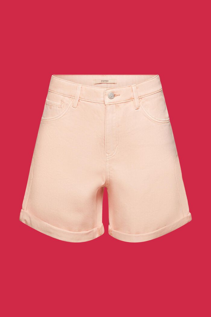 Jeansshorts mit hohem Bund und Umschlagsäumen
