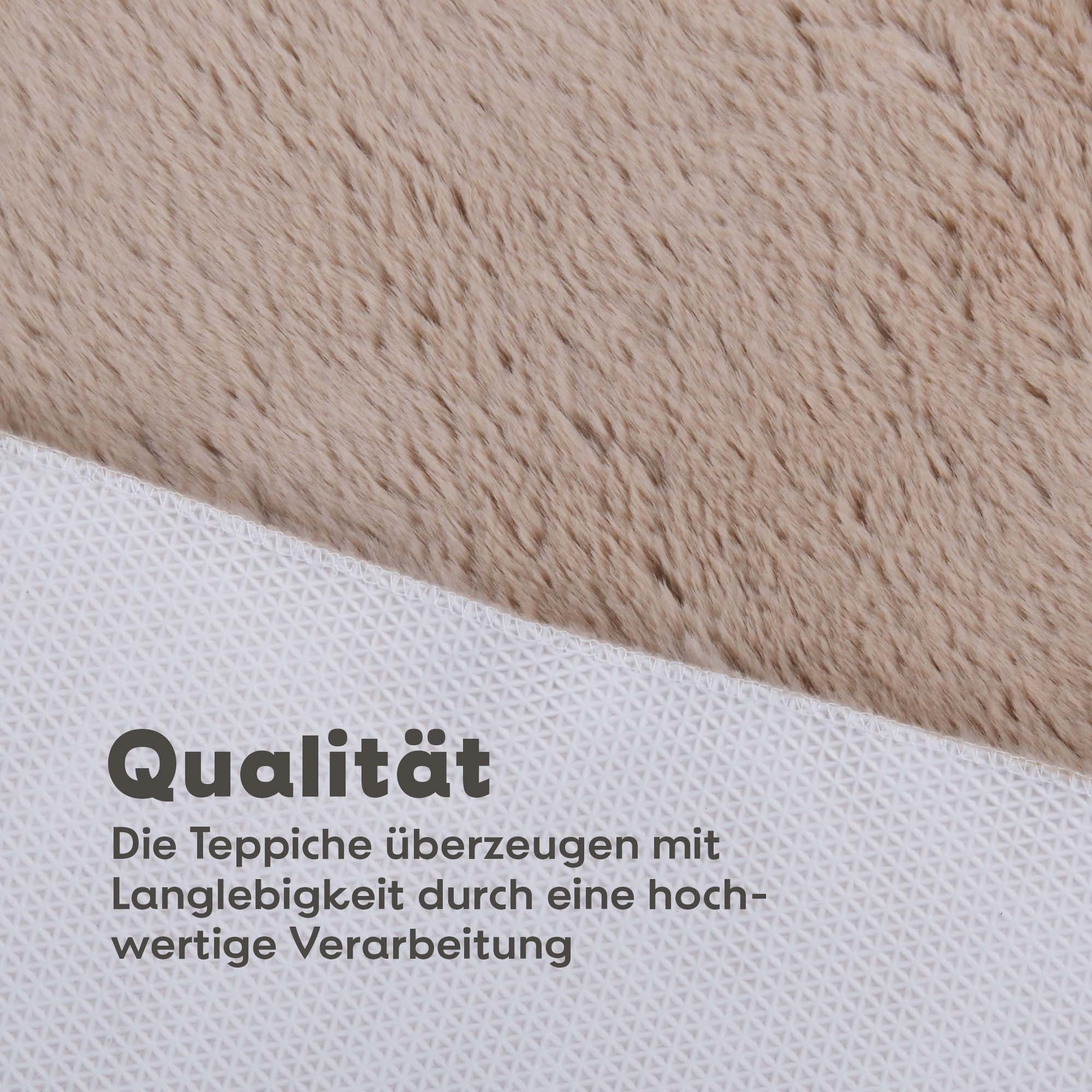 Fellteppich Allzweckteppich Flauschig, Bestlivings, Rechteckig, Höhe: 20 mm, Hochflor Teppich 60x120cm - Flauschteppich - extra flausch Antirutsch