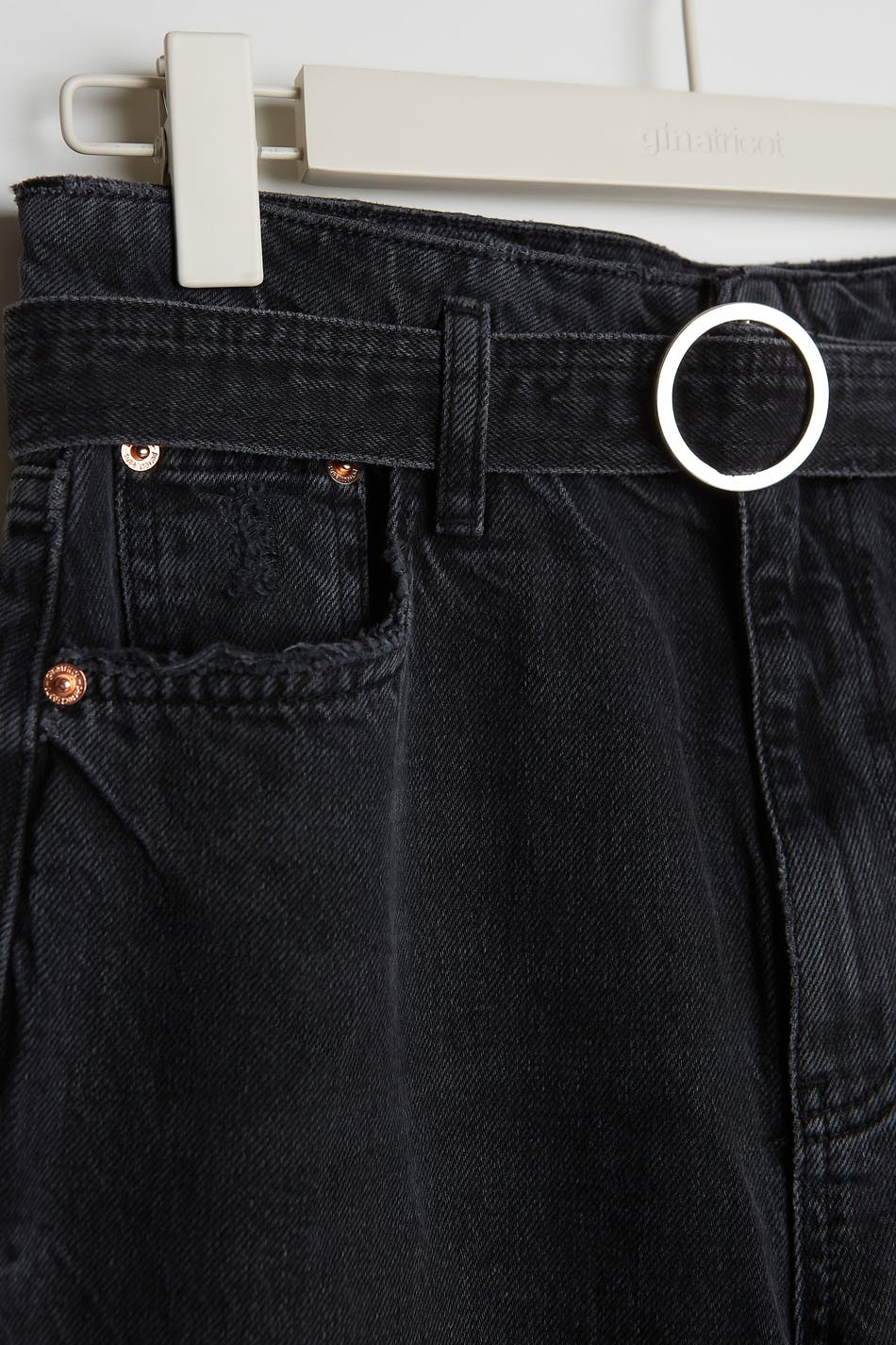 Belted wide jeans