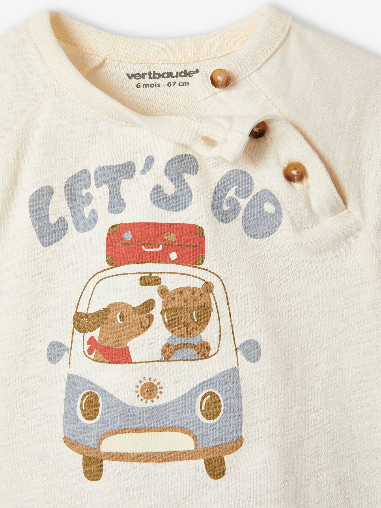 Ensemble tee-shirt manches courtes + pantalon bébé écru