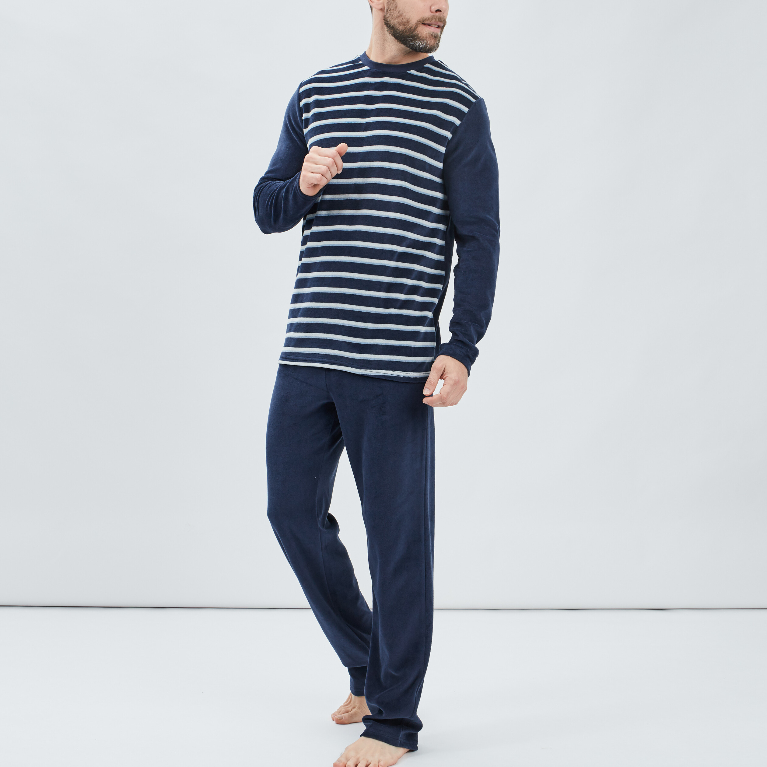 Ensemble pyjama 2 pièces bleu homme | La Halle