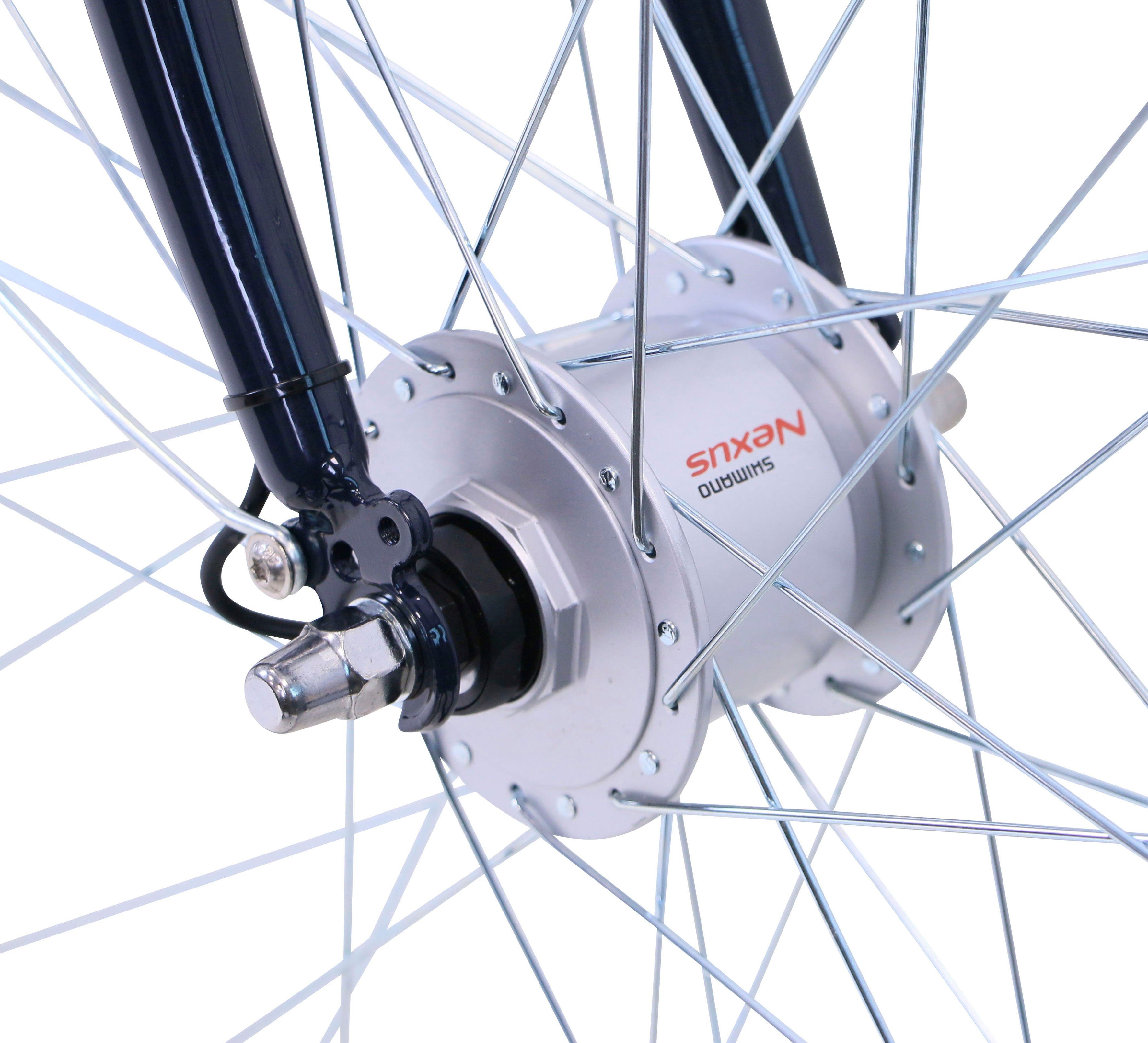HAWK Bikes Cityrad CITYTREK EASY BLUE LADY, 7 Gang Shimano Tourney Schaltwerk, Kettenschaltung