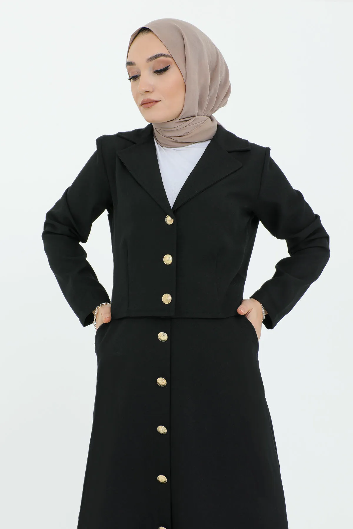 Tesettür Dünyası  Zweiteiler - Schwarz - Regular Fit