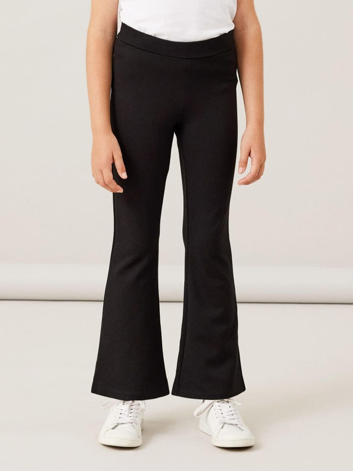 name it Bootcut Stretch Schlag Stoffhose mit Gummizug NKFFRIKKALI in Schwarz-2 günstig kaufen