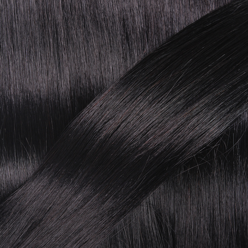 hair2heart Extensions à froid cheveux naturels #1b Noir naturel 1g extensions