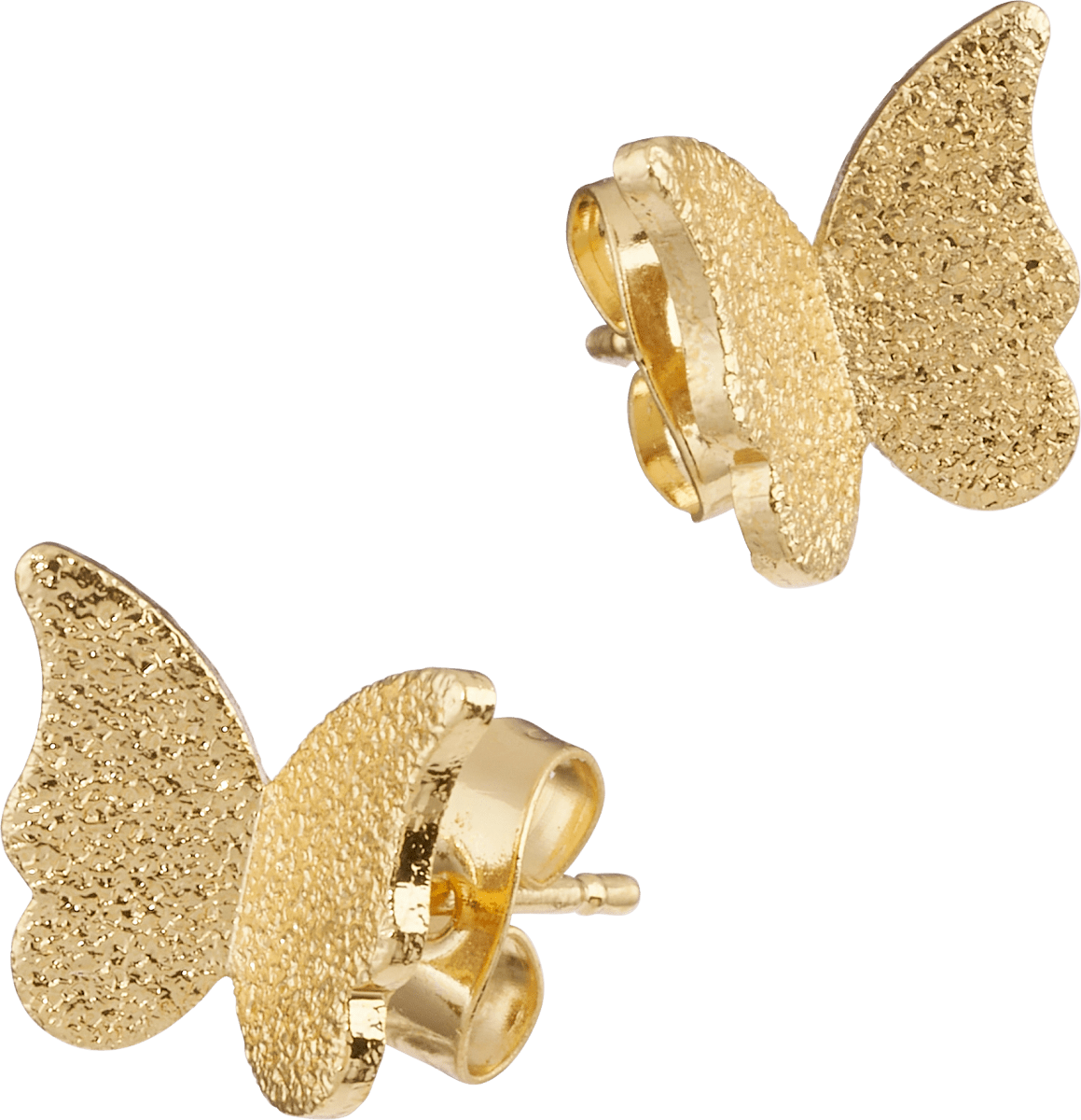 Ohrstecker in Schmetterlingsform / vergoldeter Modeschmuck, 2 St