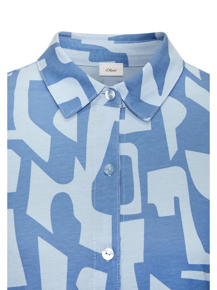 s.Oliver Shorty in hellblau-blau gemustert günstig kaufen
