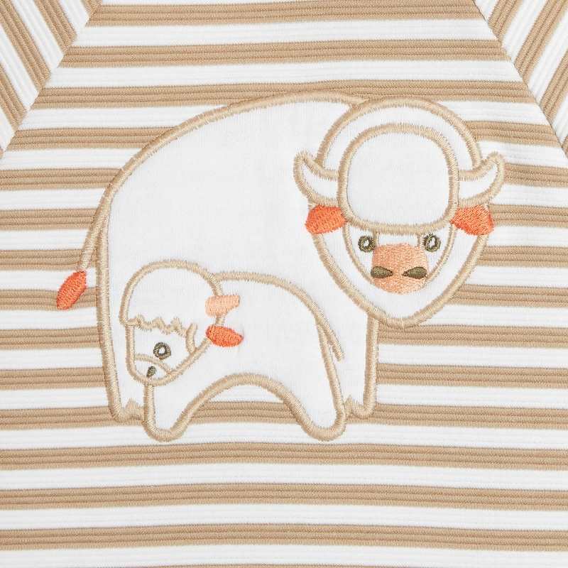 Gilet à capuche zippé rayures fantaisie blanc bébé garçon