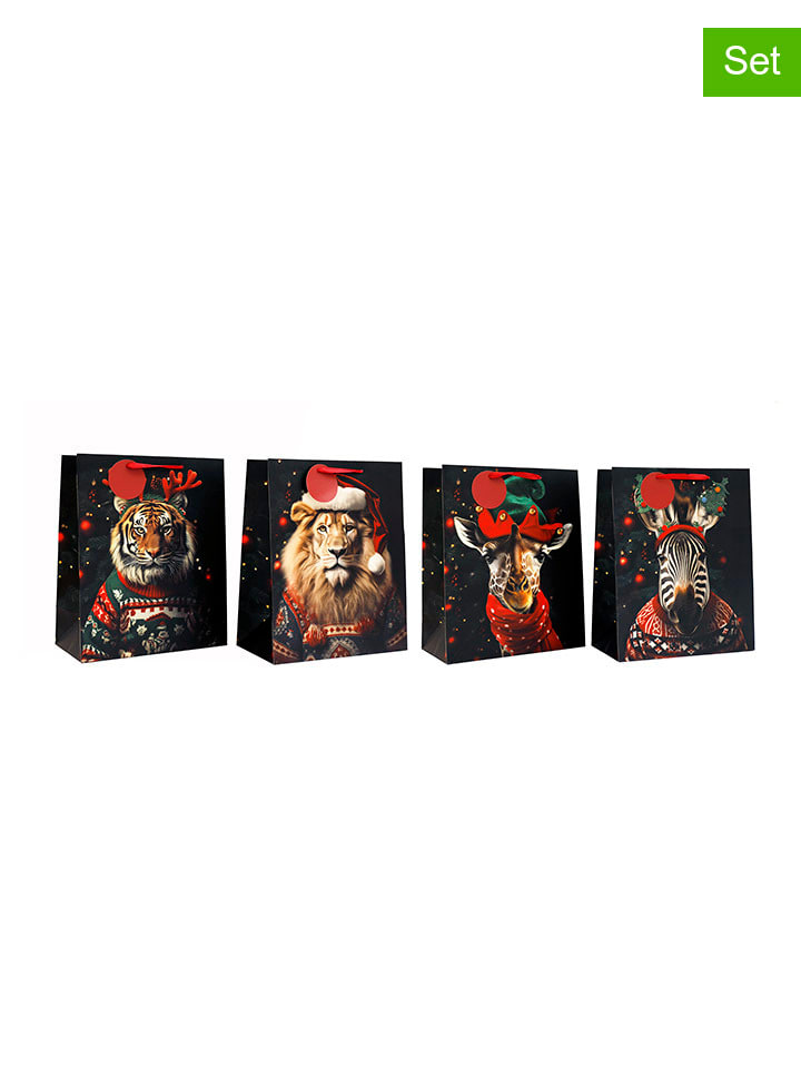 SiL Interiors 4er-Set: Geschenktüten in Schwarz/ Bunt - (B)26 x (H)33 x (T)13 cm günstig kaufen onesize