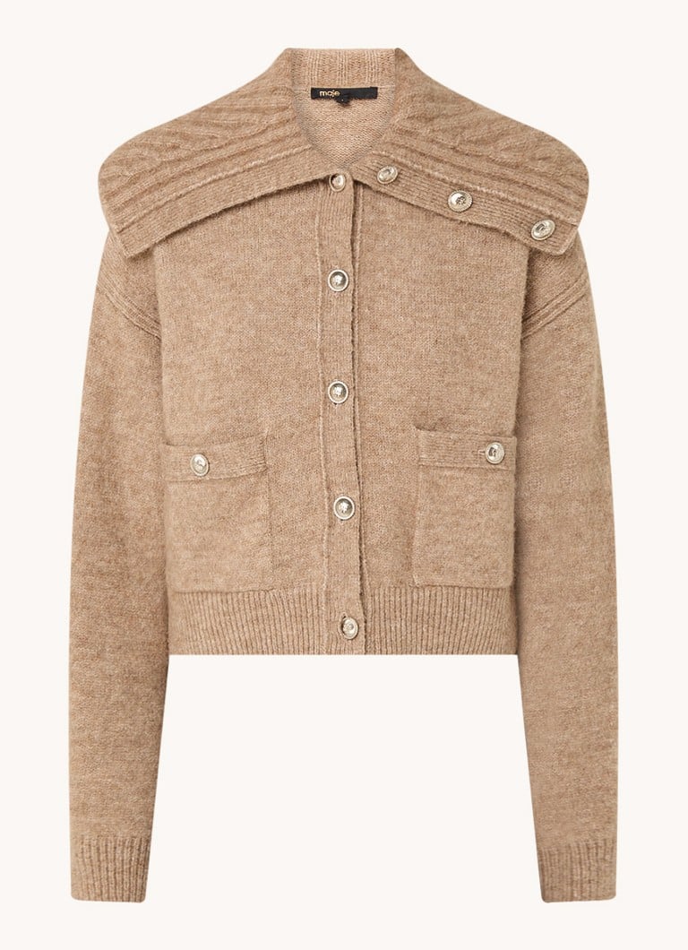 Maje  Grofgebreid vest in alpaca wolblend met opgestikte zakken