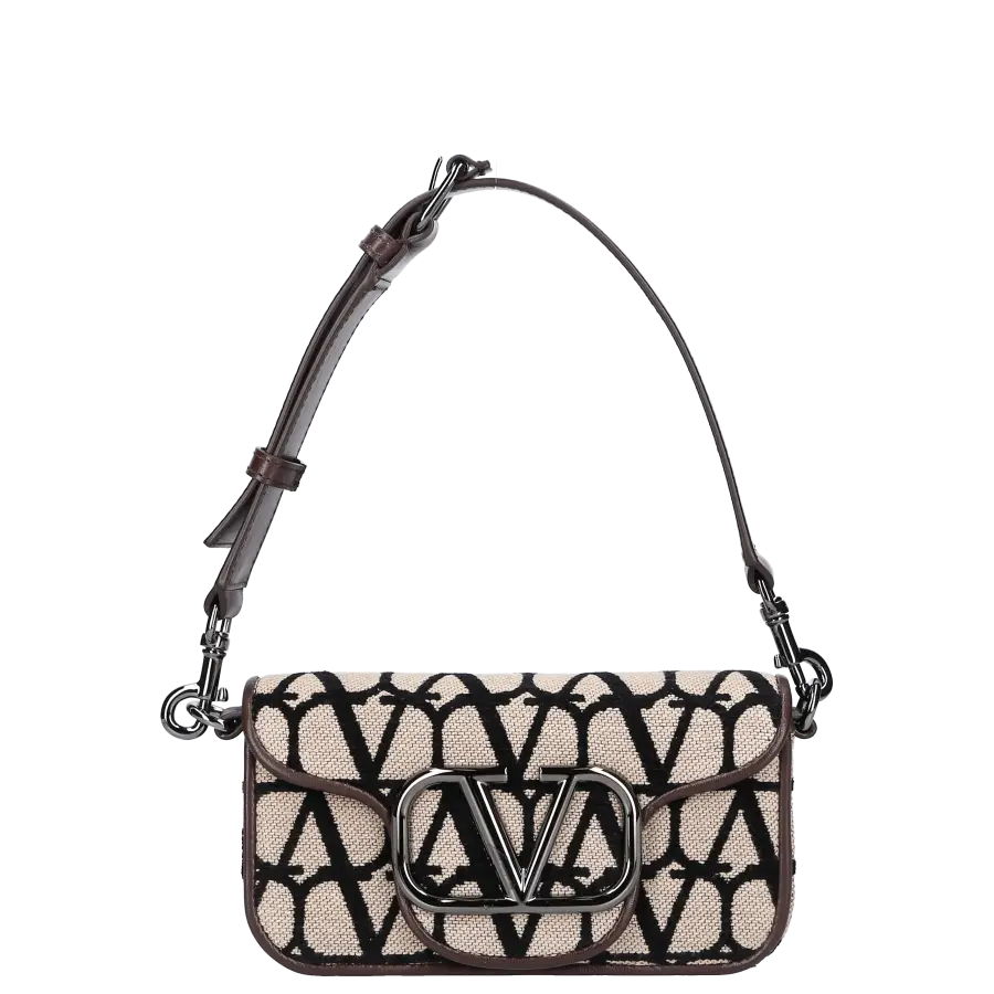 Valentino Garavani - Handtasche LOCÒ Canvas - schwarz