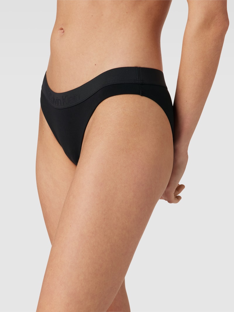 Bikini-Hose mit Label-Detail Modell 'CORE TONAL' in schwarz