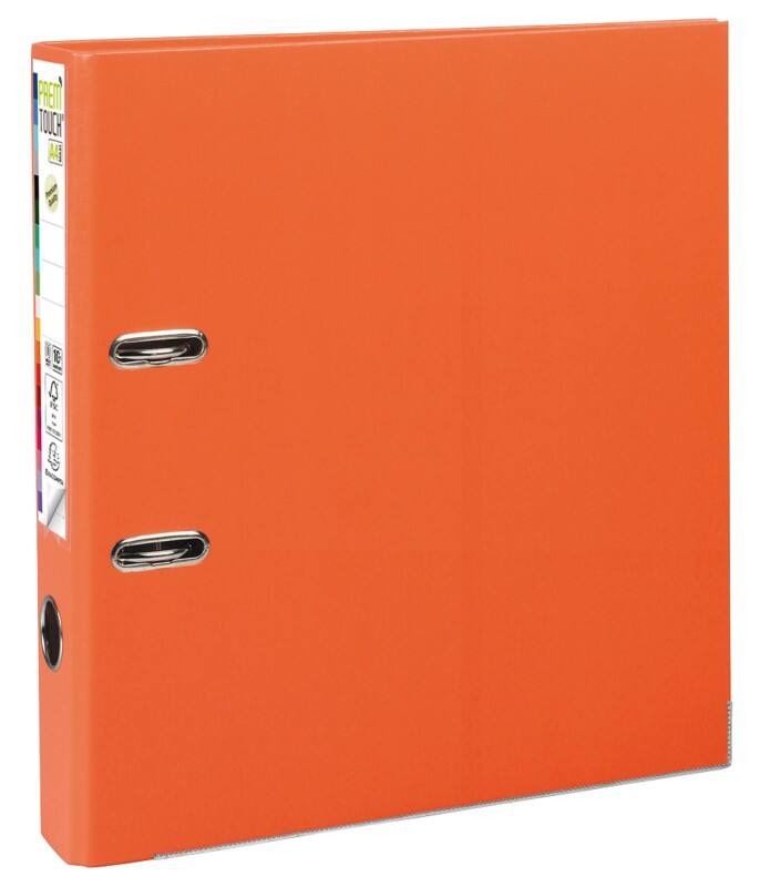 Exacompta Prem Touch Ordner DIN A4 50 mm Orange 2 Ringe 53144E Pappkarton, PP (Polypropylen) Hochformat 10 Stück