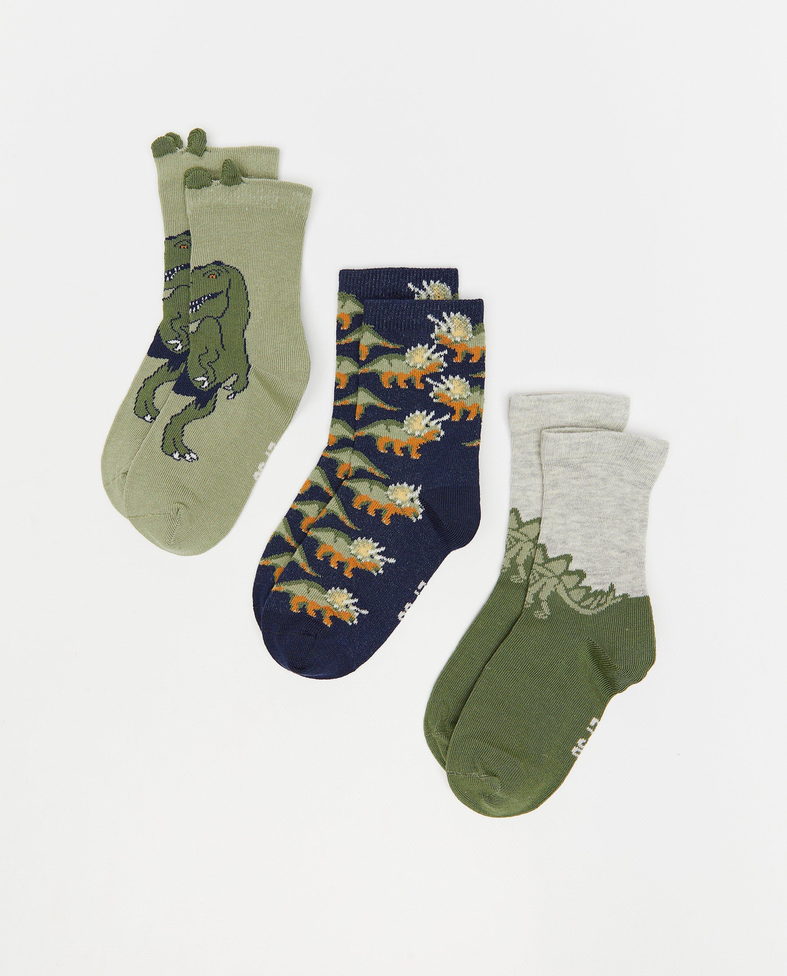 Set di 3 paia di calzini color kaki Minymo